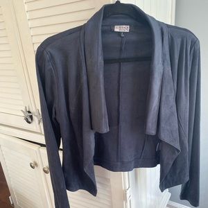 Faux suede navy blazer
